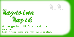 magdolna mazik business card